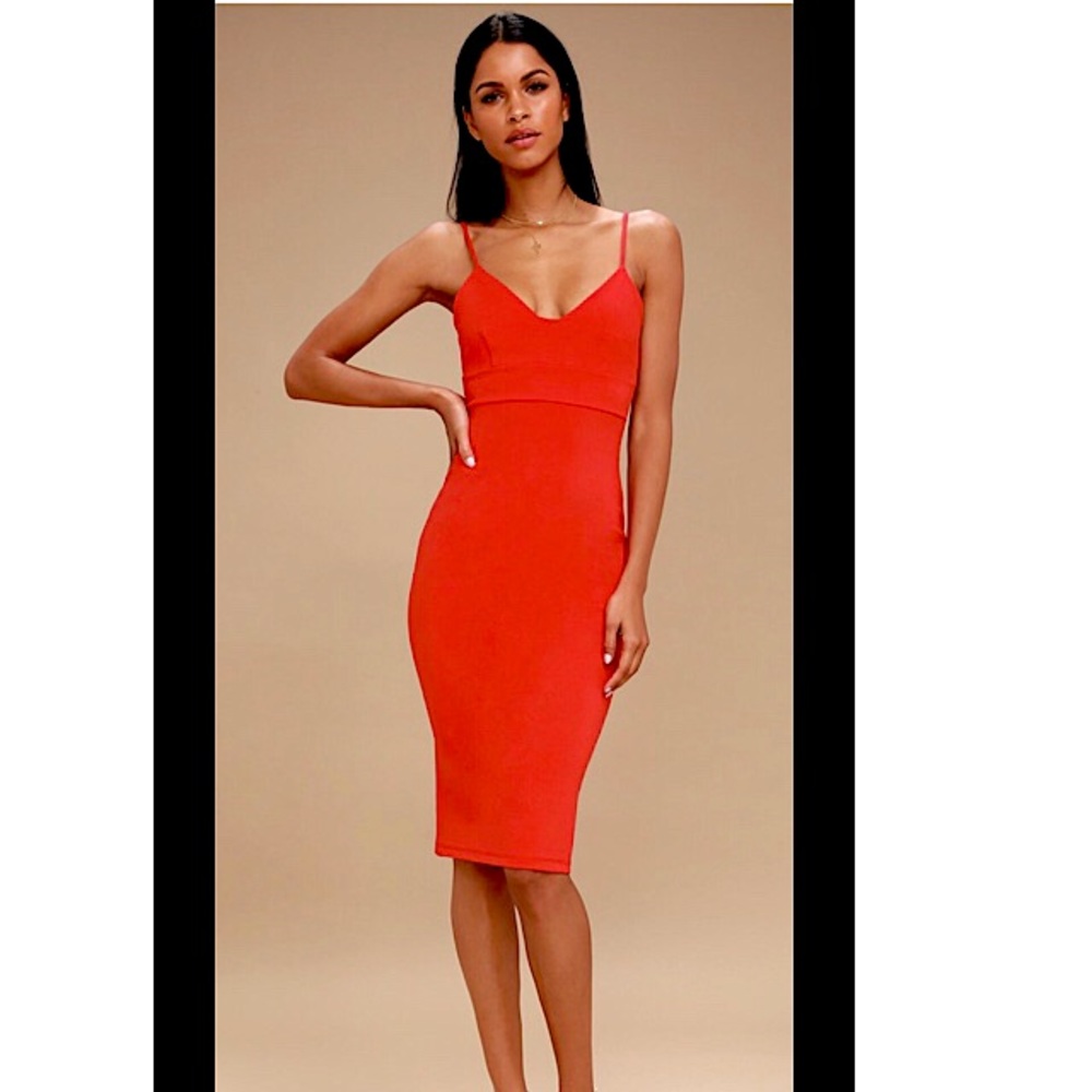 Lulu’s Bodycon Red Midi dress